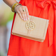 Cecilia Circle Logo Handbag Natural