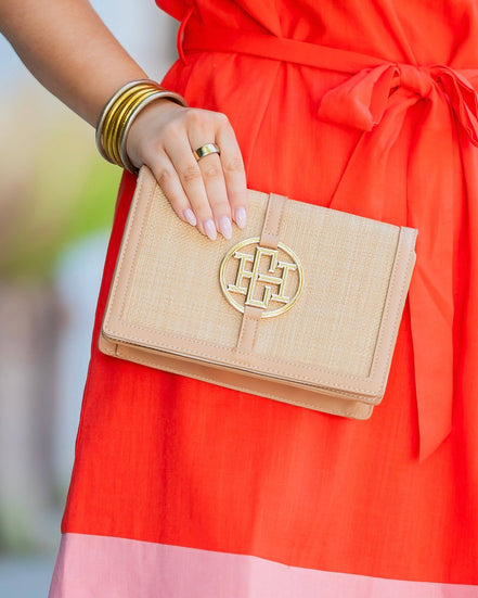 Cecilia Circle Logo Handbag Natural