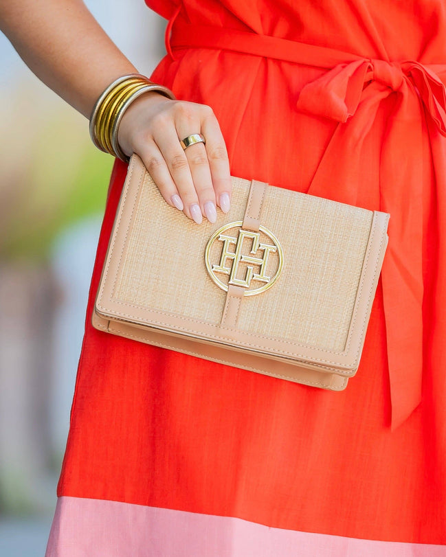 Cecilia Circle Logo Handbag Natural