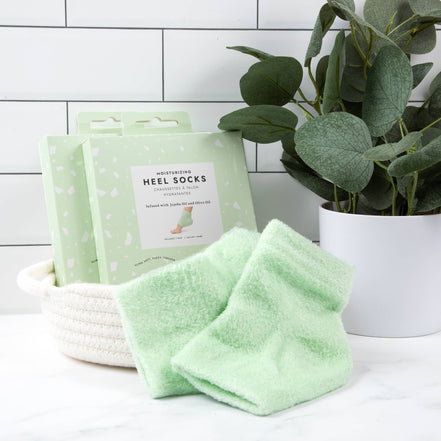 Moisturizing Heel Socks Retail - Green