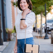 Cecilia Circle Logo Handbag Natural Black