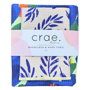 Okay Bloomer/Wisteria: Double Sided-Hand Towel Washcloth Set