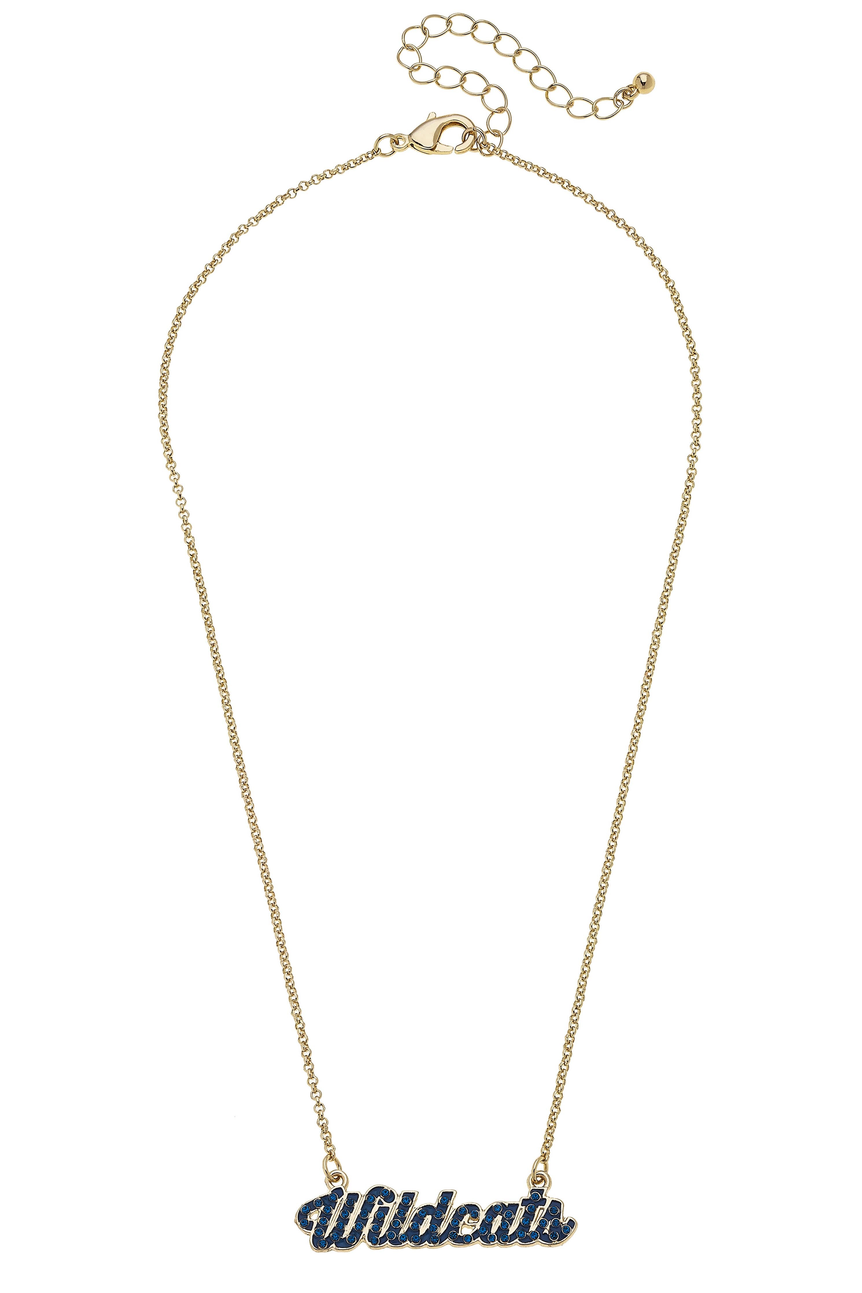 Kentucky Wildcats Pave Autograph Enamel Necklace in Blue