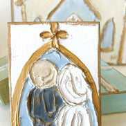 At the Church Door - Bride and Groom Wedding textured block