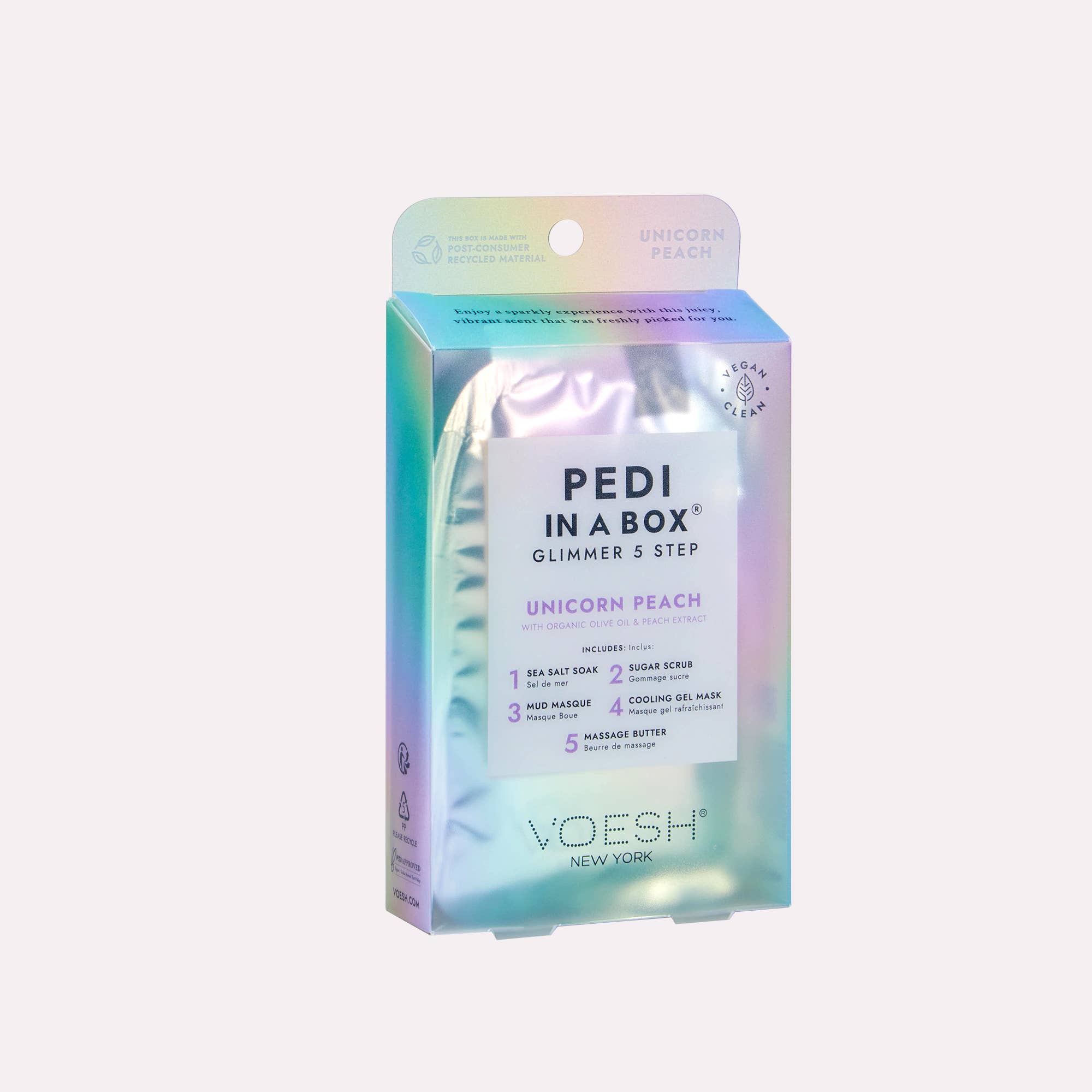 Pedi in a Box 5 Step Glimmer - Add on Service -Unicorn Peach