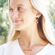 Louisville Cardinals Slogan Necklace in Red/Shiny Gold
