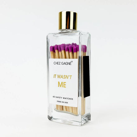 It Wasn't Me - Glass Bottle Safety Matches - Bright Purple