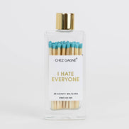 I Hate Everyone - Glass Bottle Safety Matches - Aqua