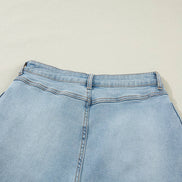 Bow Detail Denim Shorts with Pockets