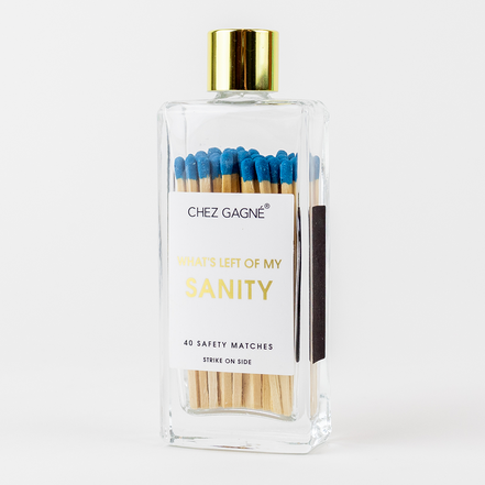 Left of My Sanity - Glass Bottle Safety Matches - Bright Blue