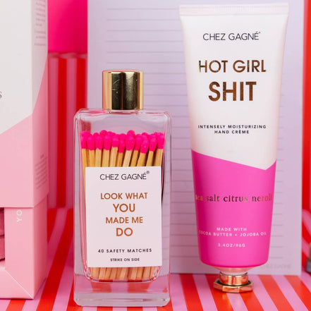 Look What You Made Me Do - Glass Bottle Safety Matches - Bright Pink