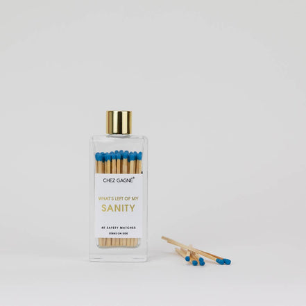 Left of My Sanity - Glass Bottle Safety Matches - Bright Blue