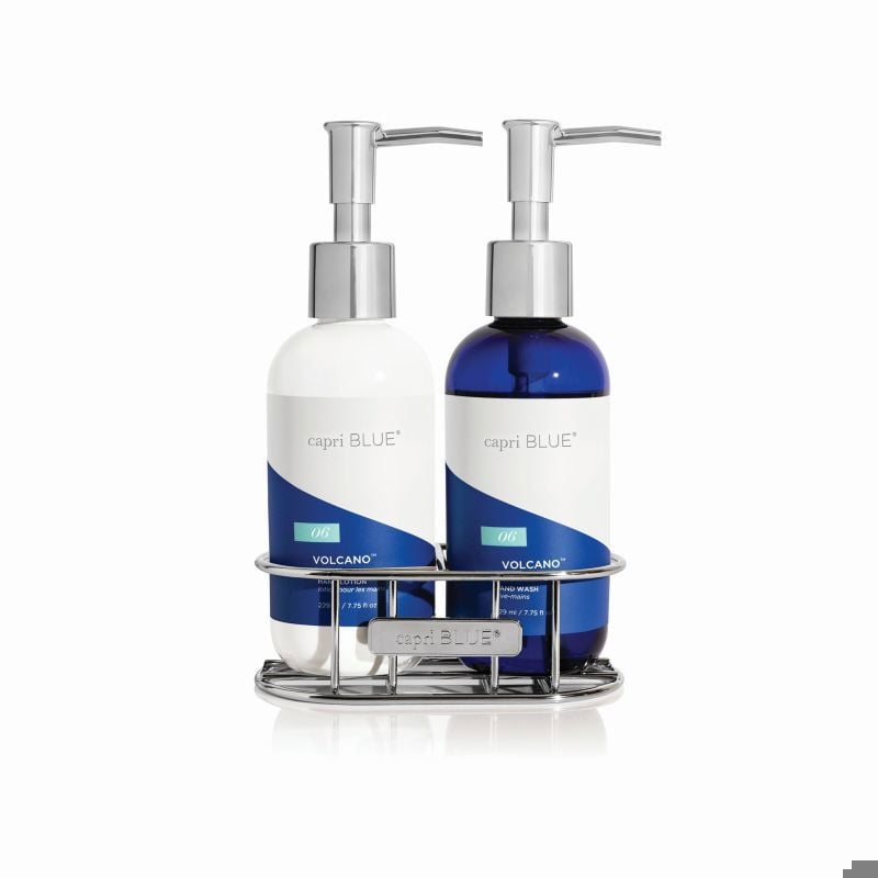Capri Blue Branded Caddy   Chrome Metal With Barcode