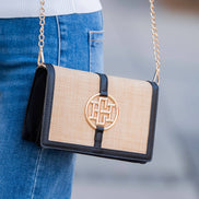 Cecilia Circle Logo Handbag Natural Black