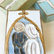 At the Church Door - Bride and Groom Wedding textured block