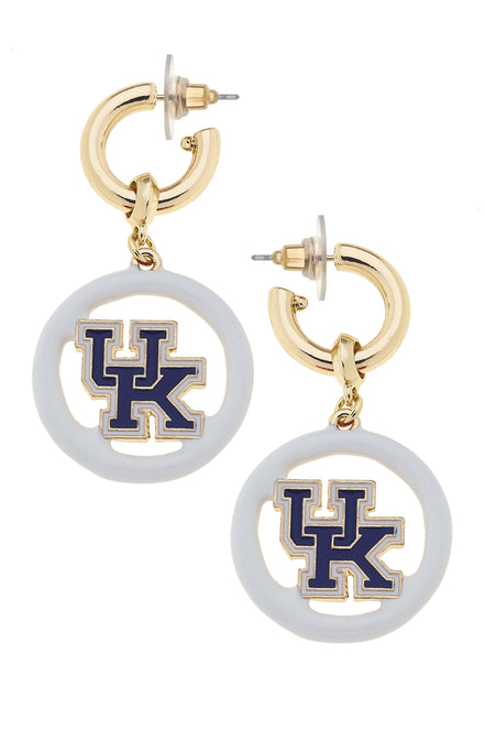 Kentucky Wildcats Logo Medallion Drop Hoop Earrings