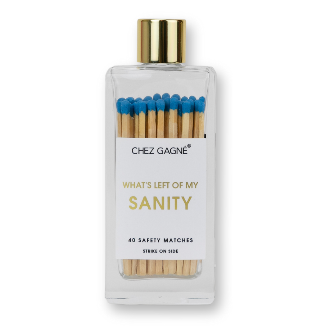 Left of My Sanity - Glass Bottle Safety Matches - Bright Blue