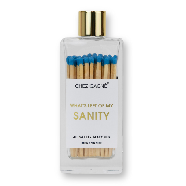 Left of My Sanity - Glass Bottle Safety Matches - Bright Blue